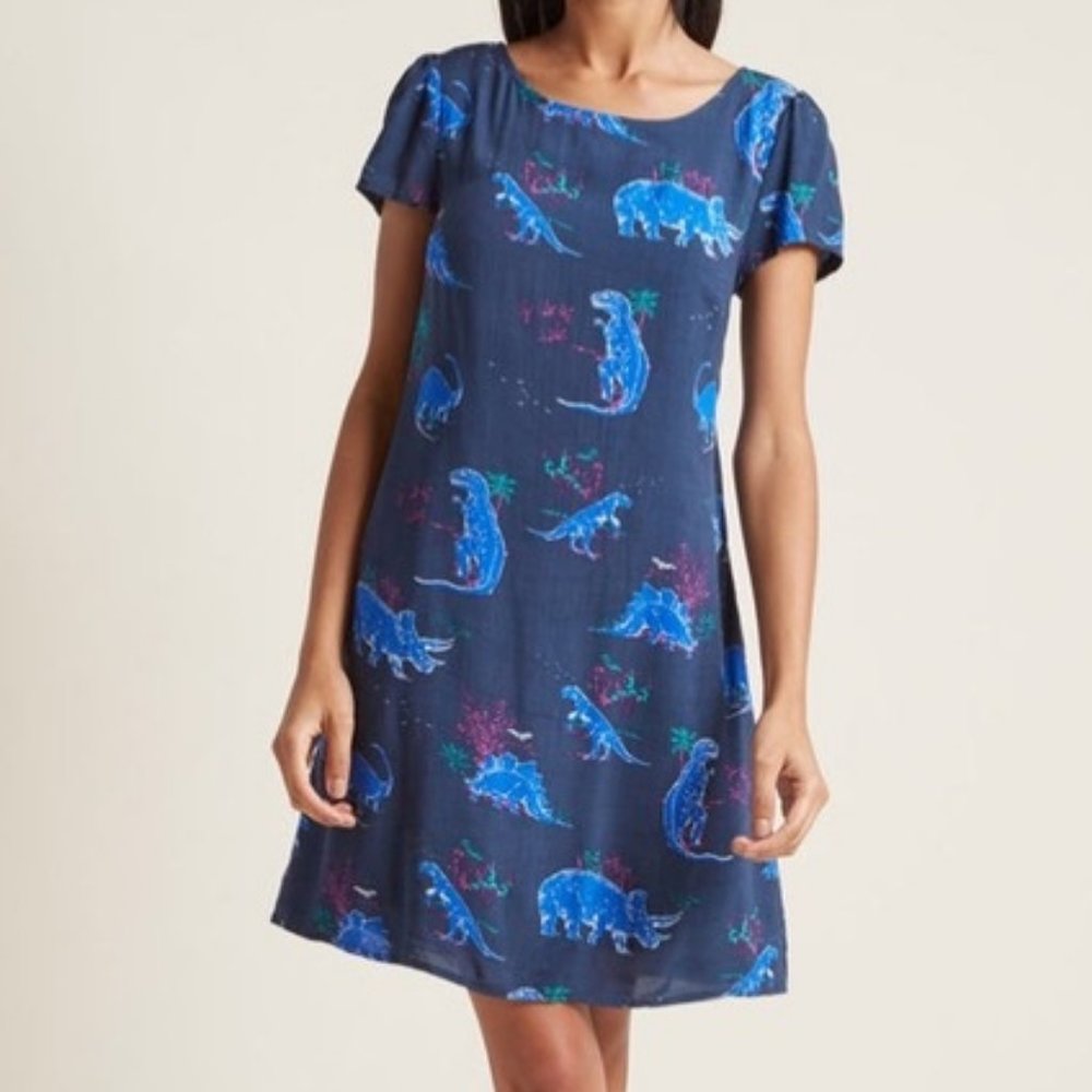 Modcloth Always On The Way easy fit dinosaur dress